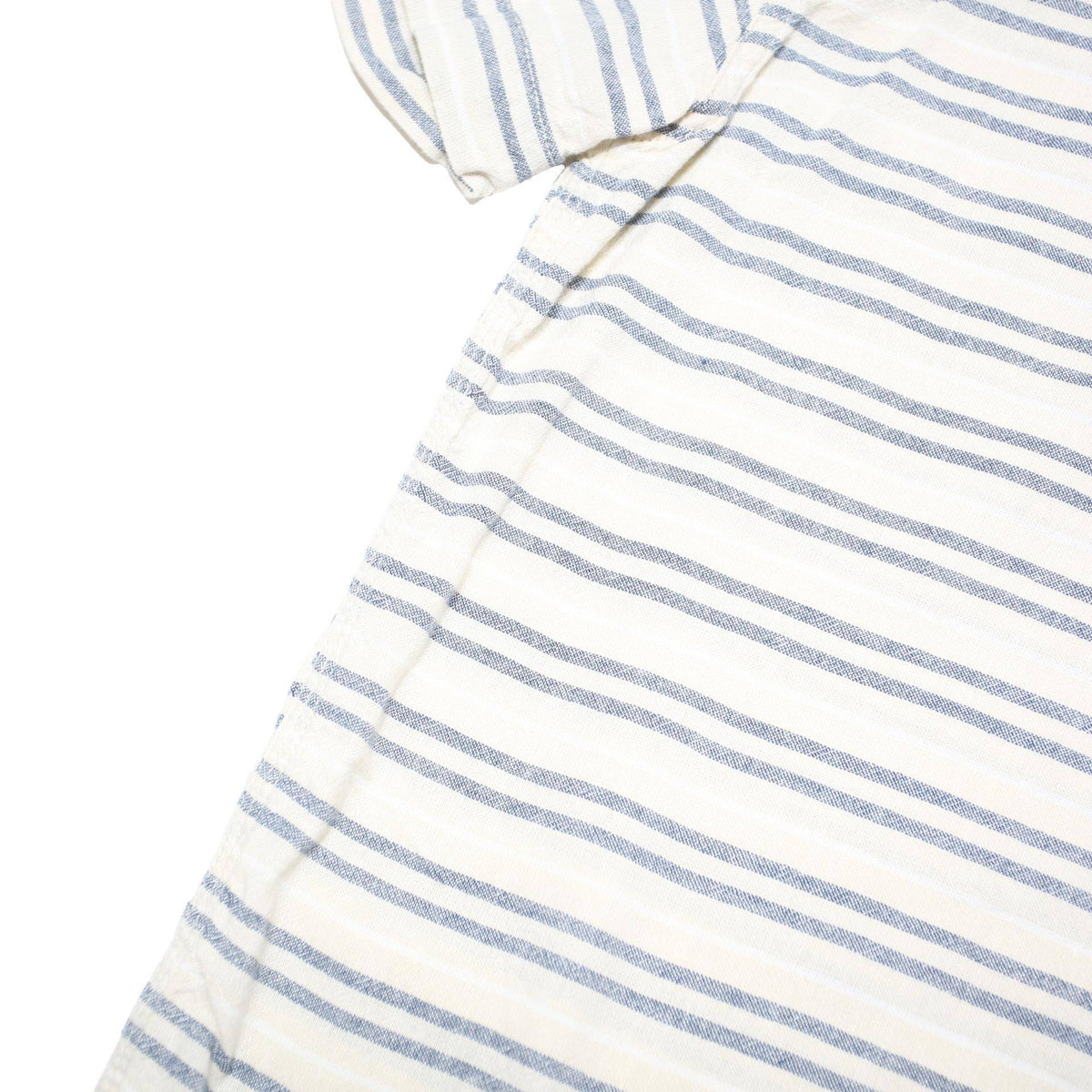 TOMMY HILFIGER Mens White & Blue Striped Shirt L Cotton Blend Button Down Casual