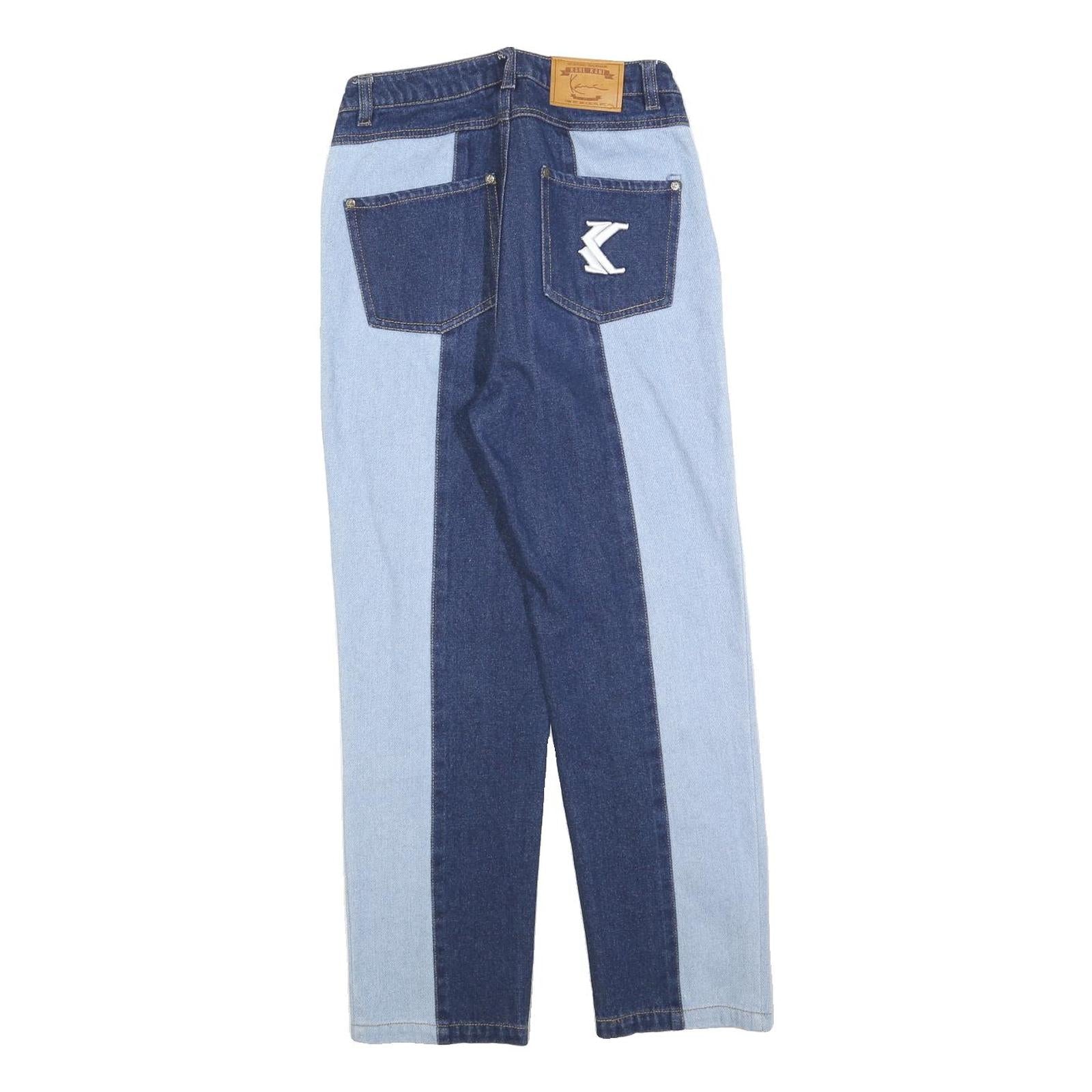 KARL KANI Womens Jeans Blue & Light Blue Regular Straight Denim Medium W26 L26