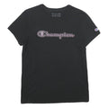 CHAMPION Womens Black T-Shirt XS Short Sleeve Crew Neck Cotton Casual Graphic
