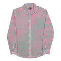 H&M Mens Red & Blue Check Shirt M Cotton Blend Casual Long Sleeve Button Collar