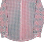 H&M Mens Red & Blue Check Shirt M Cotton Blend Casual Long Sleeve Button Collar