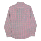 H&M Mens Red & Blue Check Shirt M Cotton Blend Casual Long Sleeve Button Collar