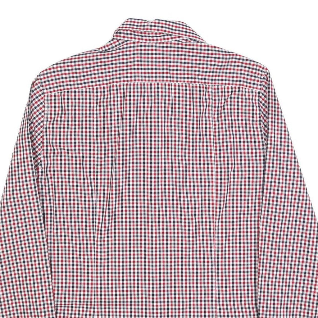 H&M Mens Red & Blue Check Shirt M Cotton Blend Casual Long Sleeve Button Collar
