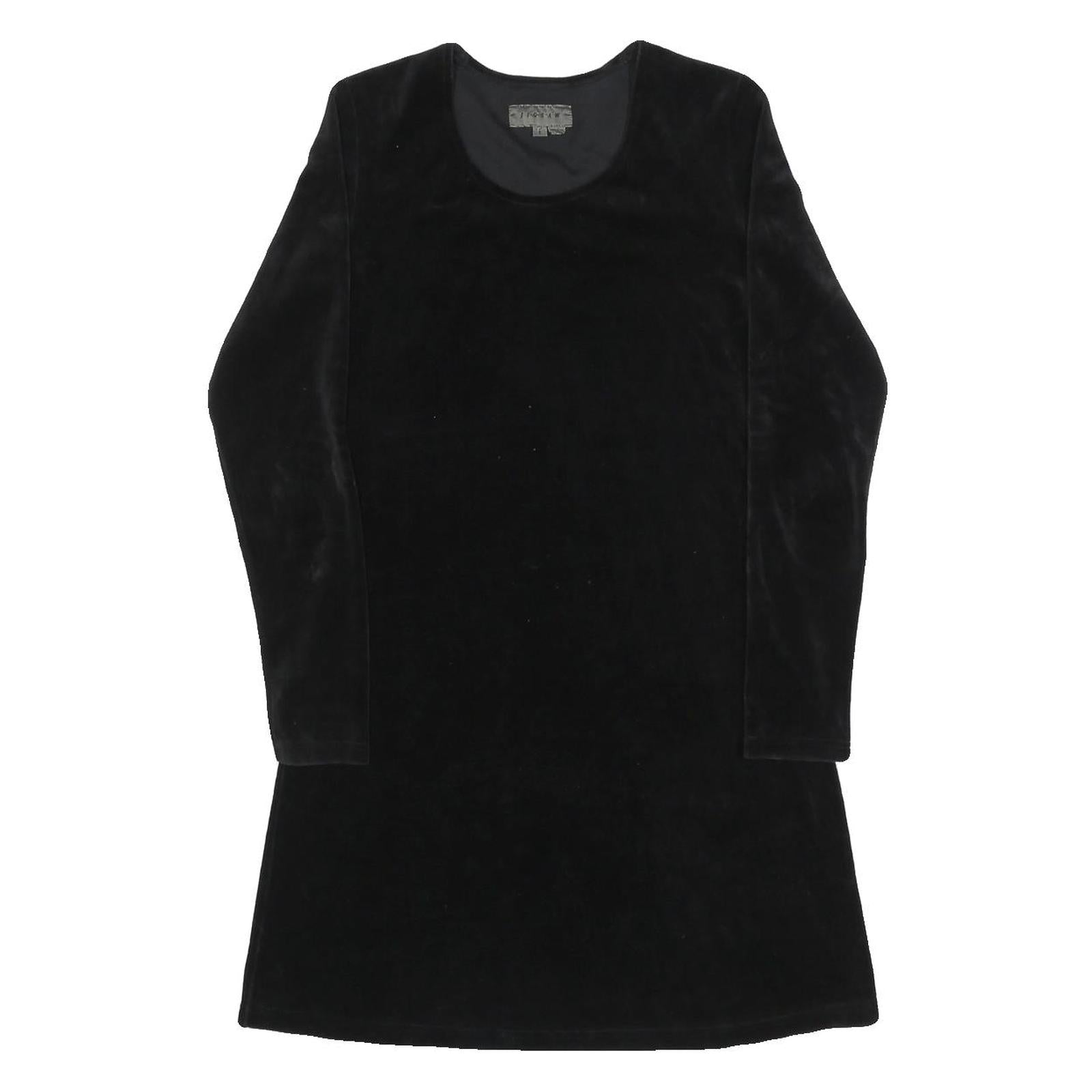 JIGSAW Womens Black Day Dress Polyester Blend Long Sleeve S Simple Classic