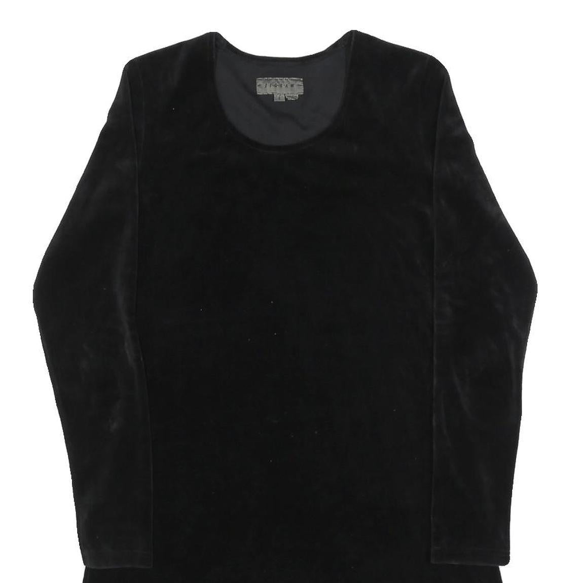 JIGSAW Womens Black Day Dress Polyester Blend Long Sleeve S Simple Classic