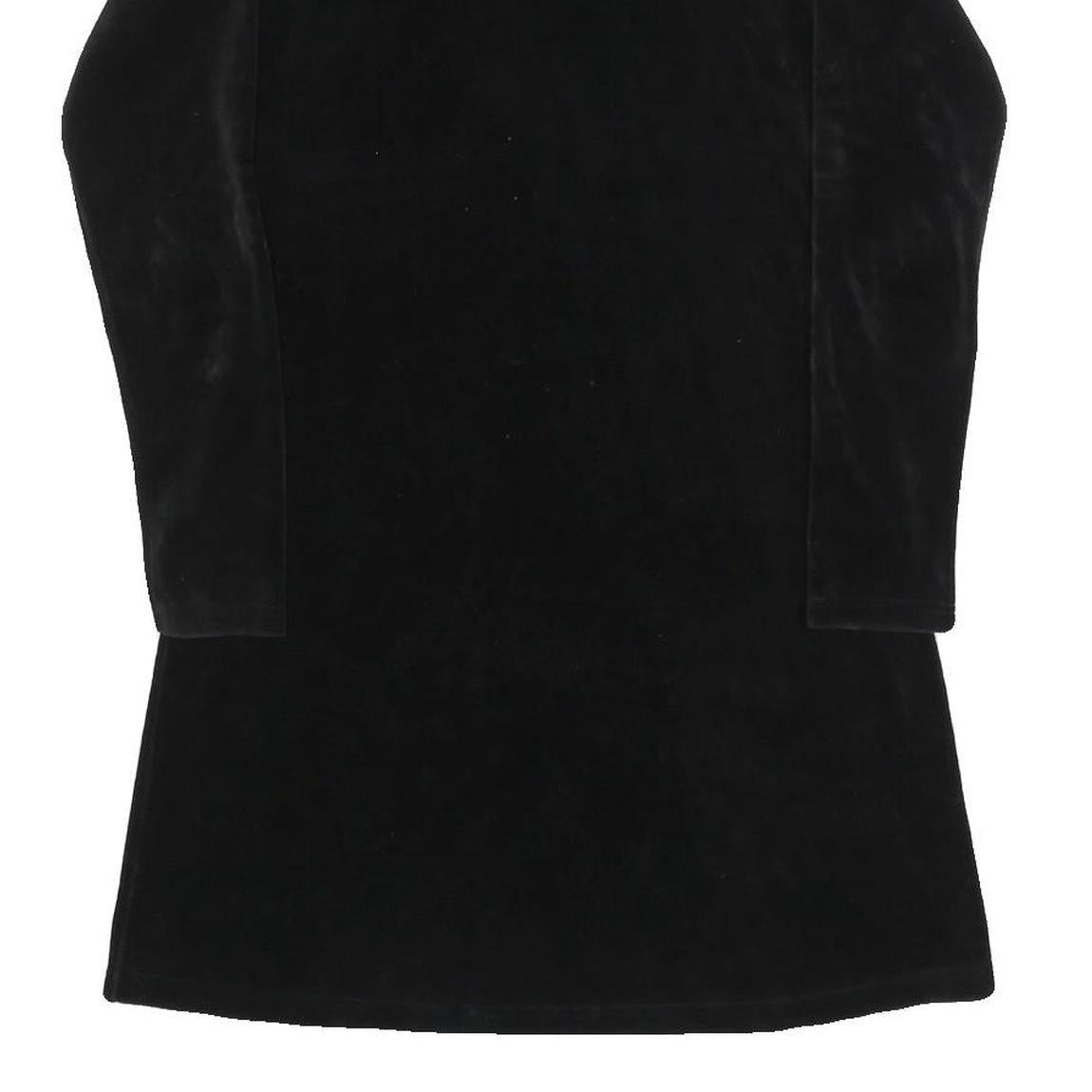 JIGSAW Womens Black Day Dress Polyester Blend Long Sleeve S Simple Classic