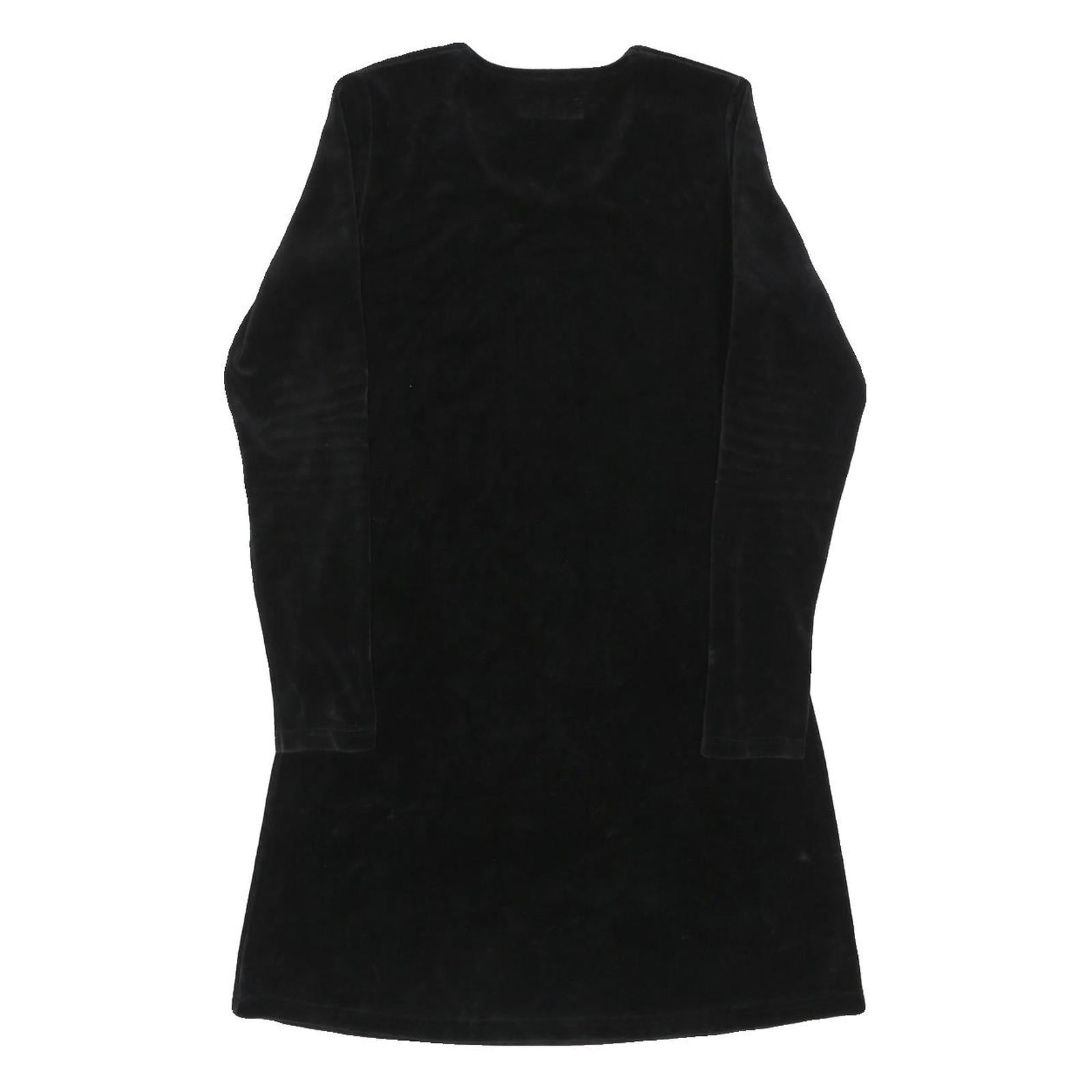 JIGSAW Womens Black Day Dress Polyester Blend Long Sleeve S Simple Classic