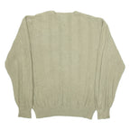 NAUTICA Mens Jumper Green Diamond V-Neck Tight Knit L