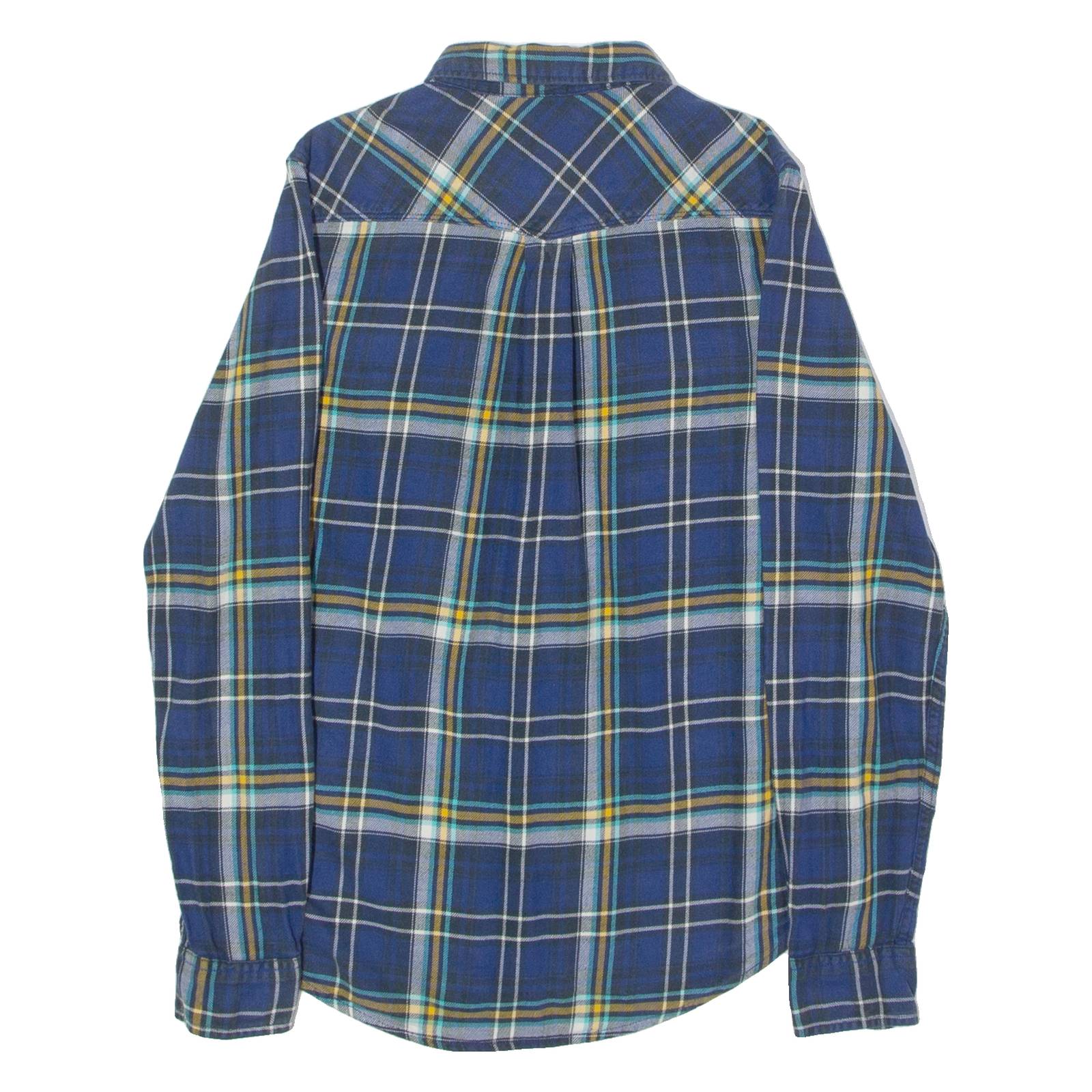 LEE Western Mens Shirt Blue Plaid Long Sleeve S