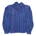 NICOLA Womens Blue Printed Blouse Long Sleeve High Neck M Elegant Casual