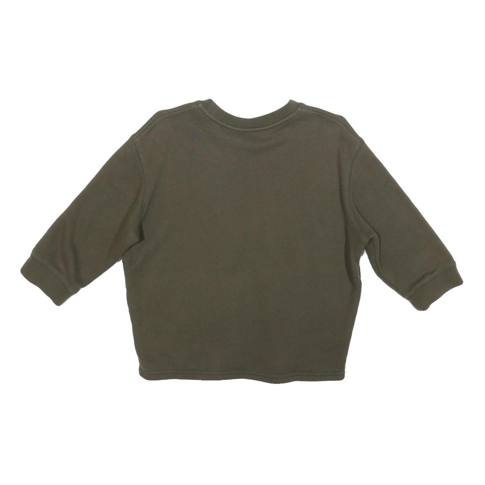 SANDRO Womens Green Crew Neck S Bobcat Graphic Cotton Blend Sweatshirt