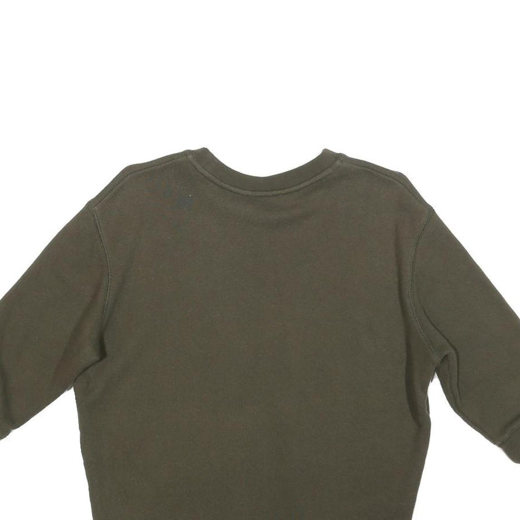 SANDRO Womens Green Crew Neck S Bobcat Graphic Cotton Blend Sweatshirt