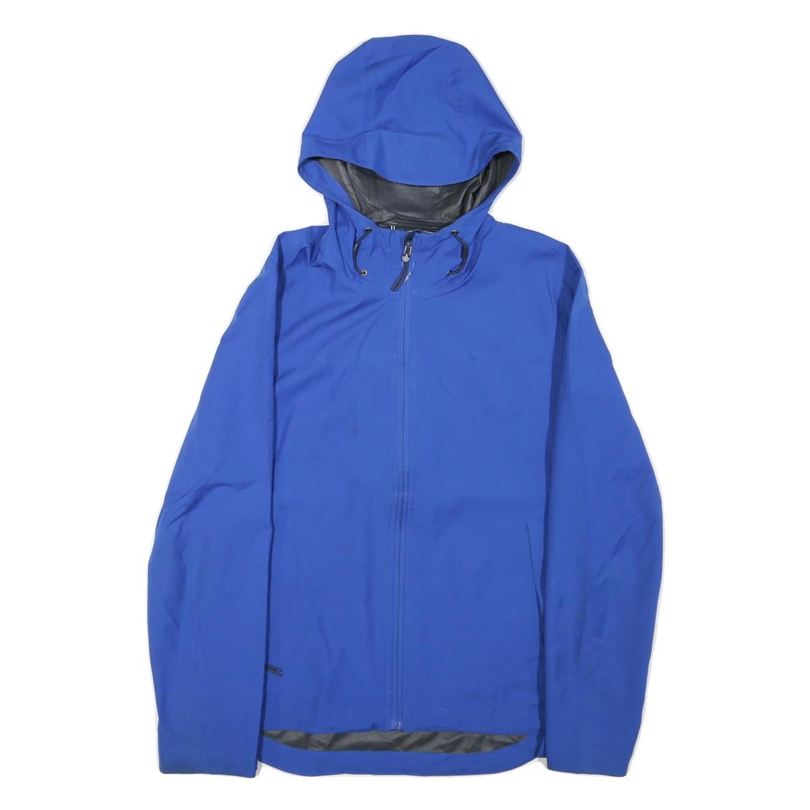 NAUTICA Mens Blue Jacket S Polyester Blend Plain Zip Hooded Lightweight Casual