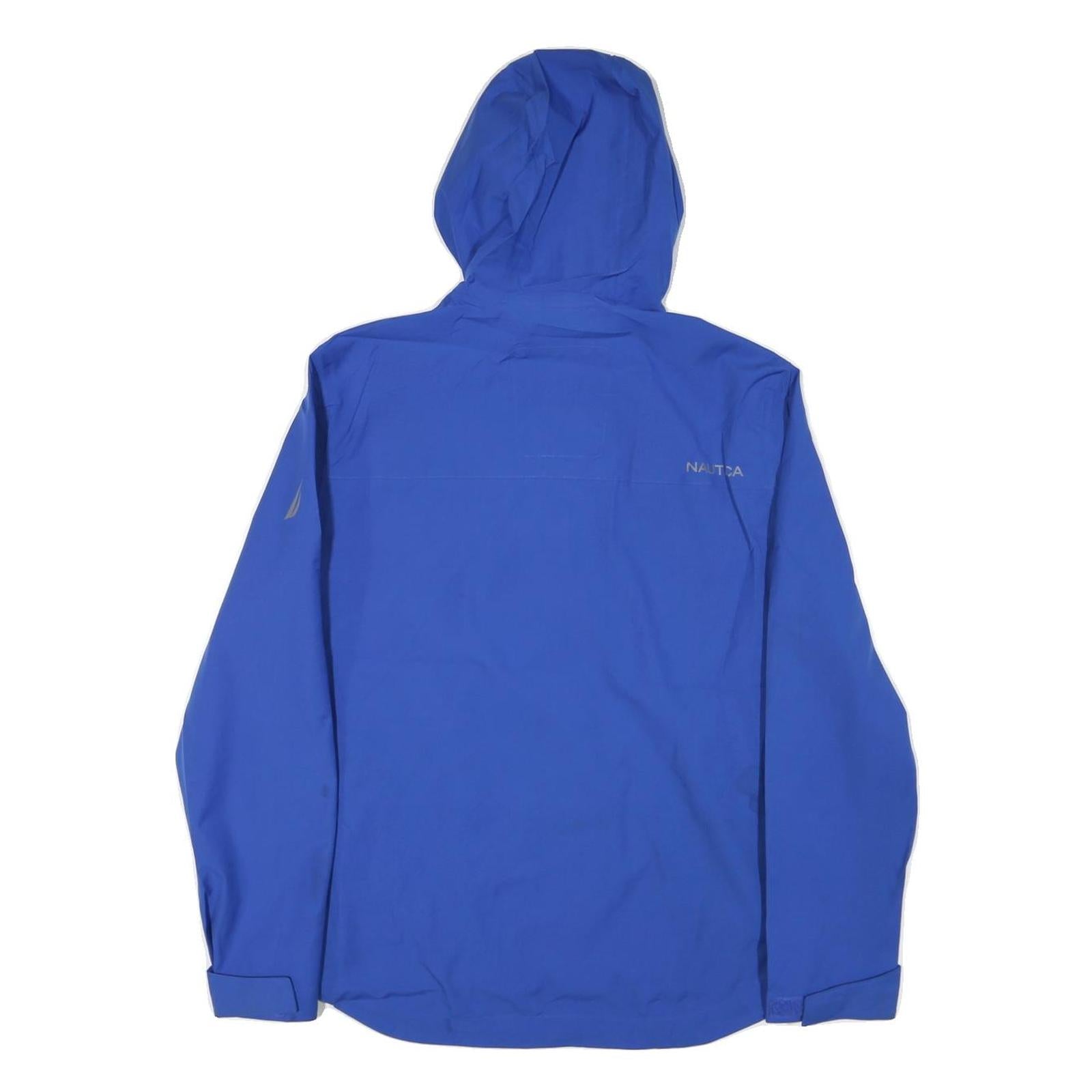 NAUTICA Mens Blue Jacket S Polyester Blend Plain Zip Hooded Lightweight Casual