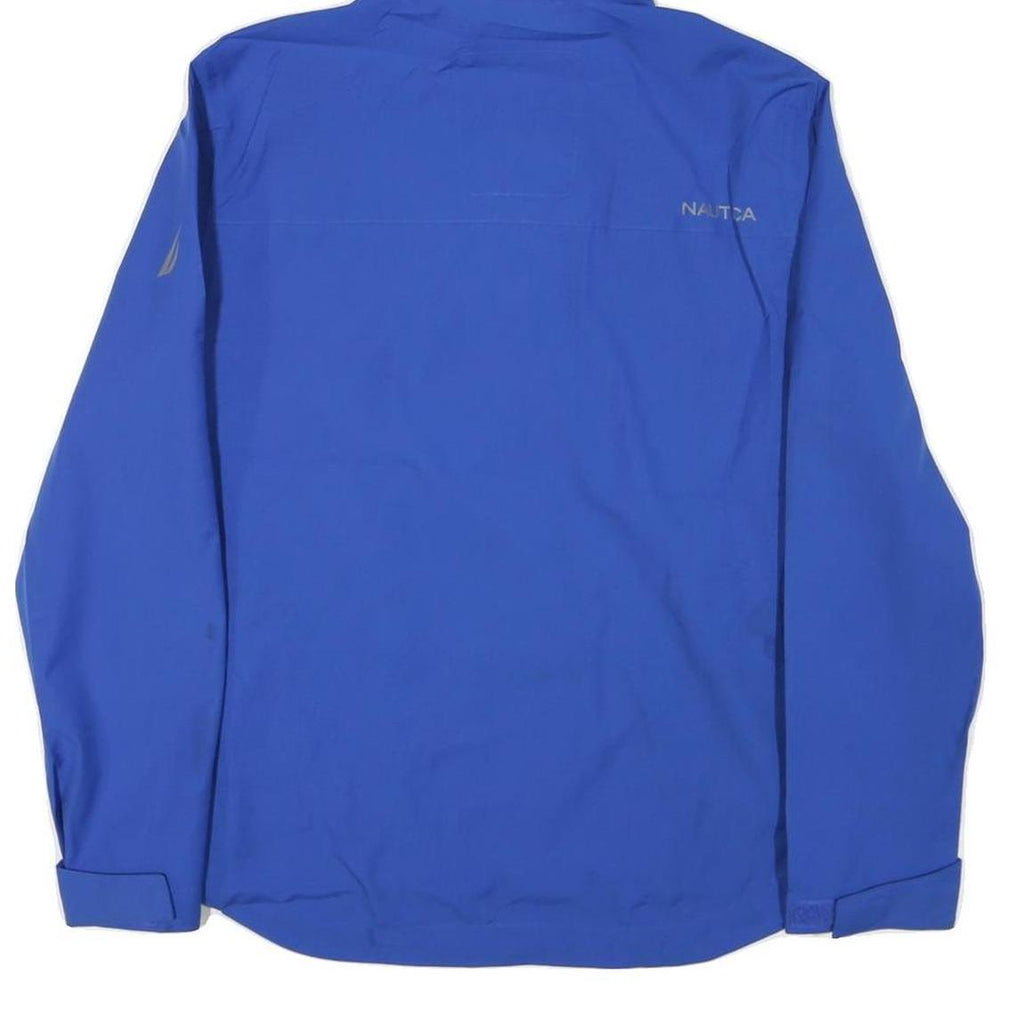 NAUTICA Mens Blue Jacket S Polyester Blend Plain Zip Hooded Lightweight Casual