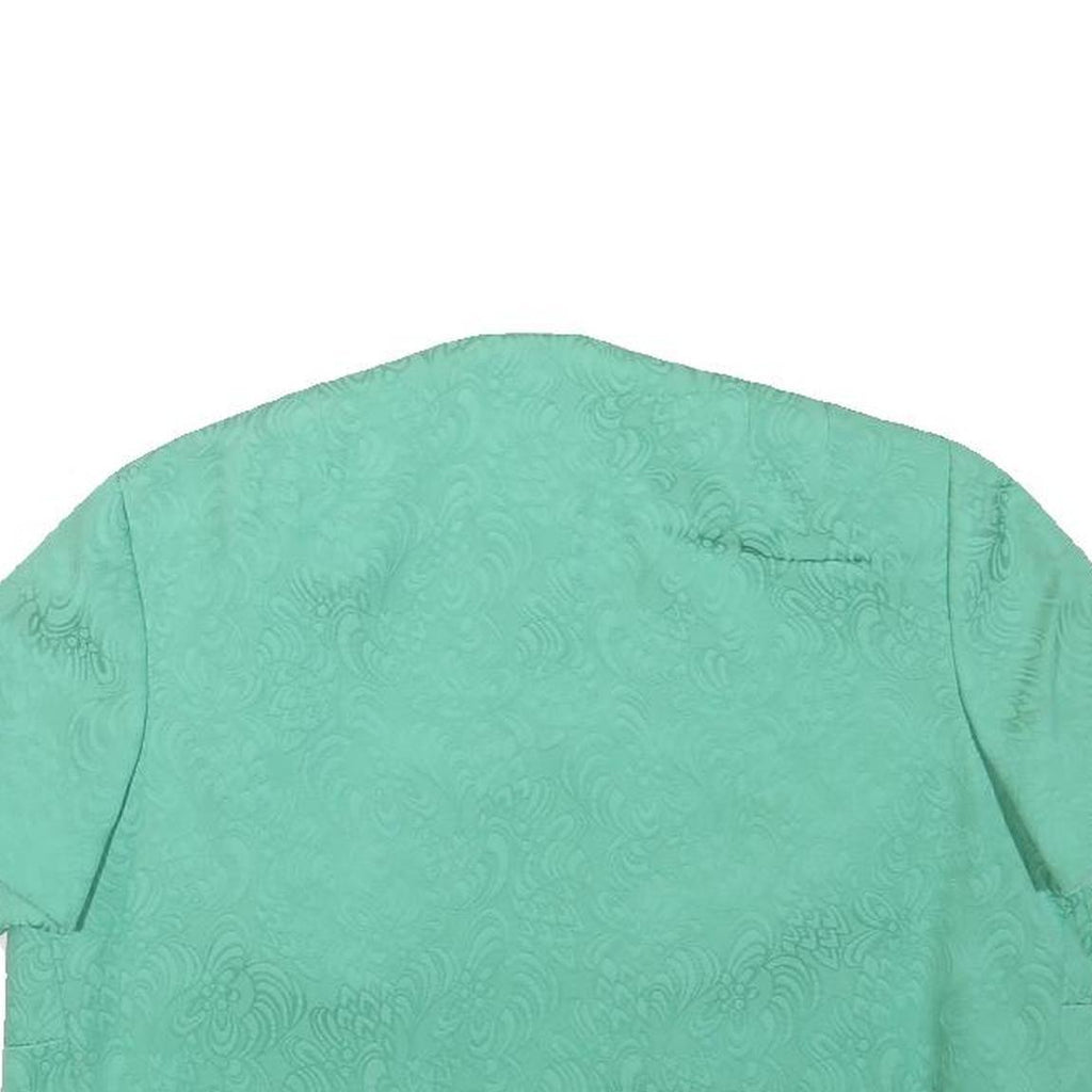 Womens Blue Polyester Blend Short Sleeve Crop Jacket XXS Jacquard Pattern