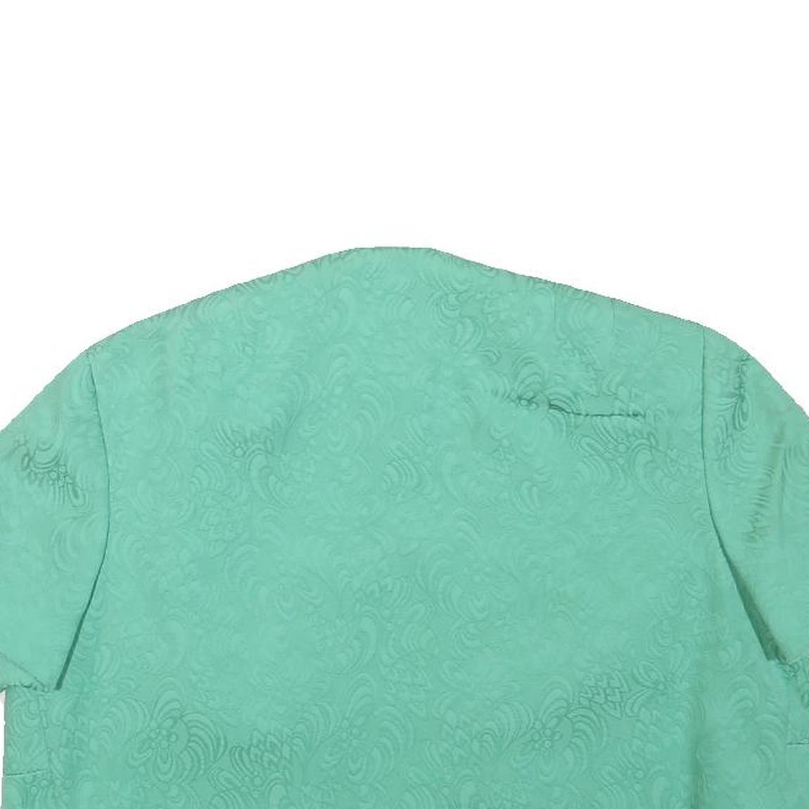 Womens Blue Polyester Blend Short Sleeve Crop Jacket XXS Jacquard Pattern