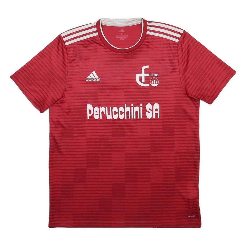 ADIDAS Les Bois Mens Red Graphic T-Shirt L Short Sleeve Crew Neck Performance