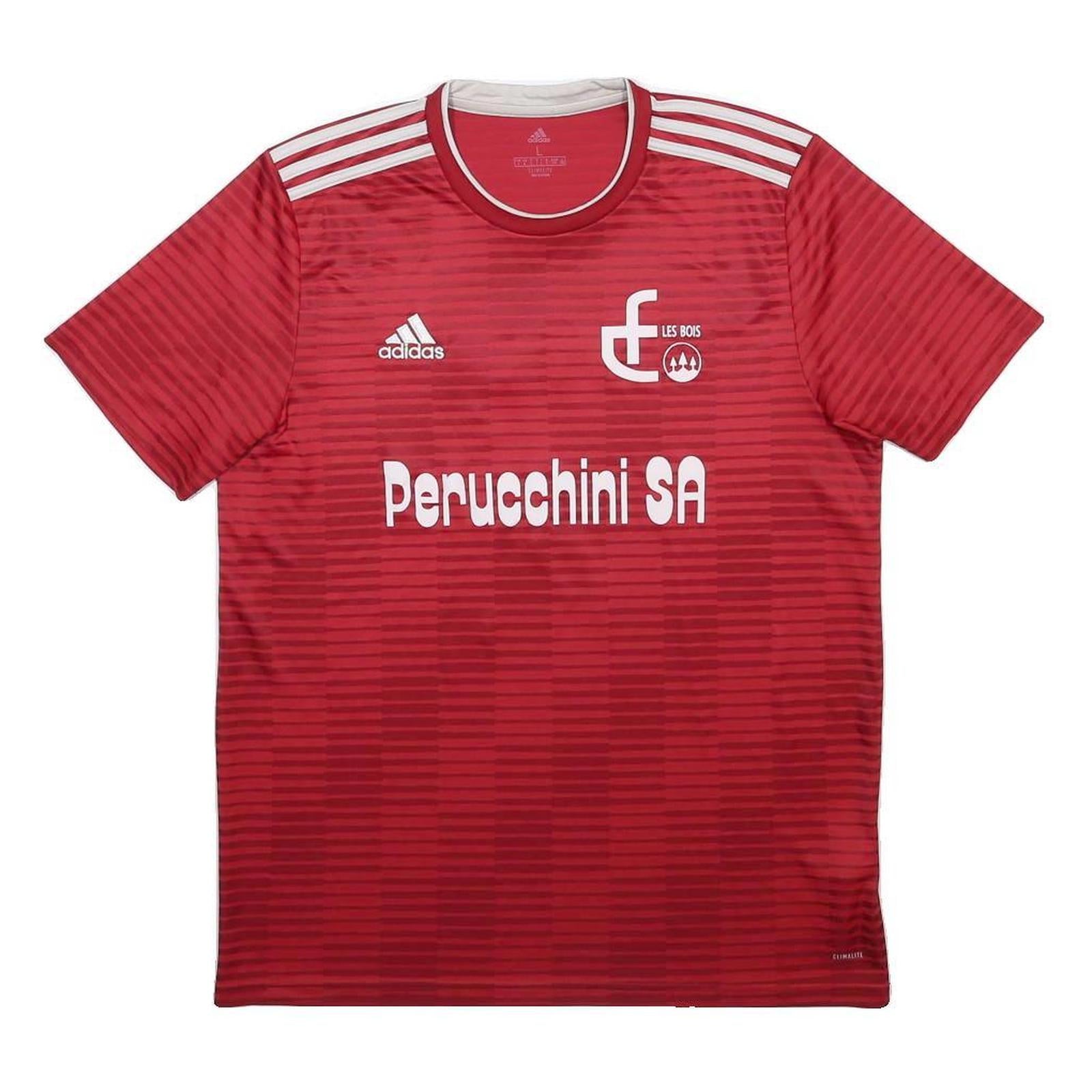 ADIDAS Les Bois Mens Red Graphic T-Shirt L Short Sleeve Crew Neck Performance