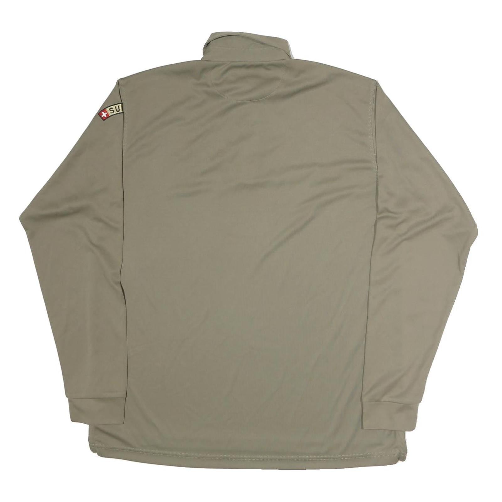 SWEATMANAGEMENT Mens Beige Long Sleeve Polo Shirt XL Crew Neck Performance