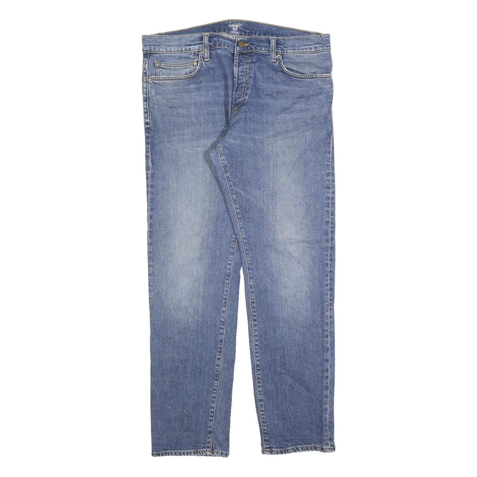 CARHARTT Mens Jeans Blue Regular Straight Denim Medium W37 L32 Classic Workwear