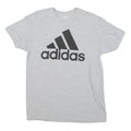 ADIDAS Mens Grey Black Logo Graphic T-Shirt L Short Sleeve Crew Neck Casual