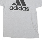 ADIDAS Mens Grey Black Logo Graphic T-Shirt L Short Sleeve Crew Neck Casual