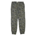 FIFTEEN Womens Cotton Blend Green Camouflage Relaxed Drawstring Trousers W25 L26