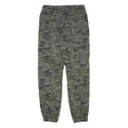 FIFTEEN Womens Cotton Blend Green Camouflage Relaxed Drawstring Trousers W25 L26