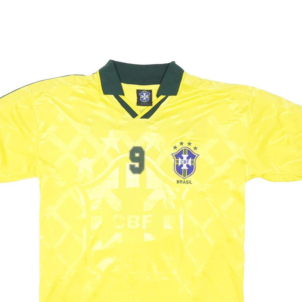 CBF Mens Yellow Ronaldo Graphic T-Shirt XL Short Sleeve V-Neck Football