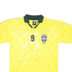 CBF Mens Yellow Ronaldo Graphic T-Shirt XL Short Sleeve V-Neck Football