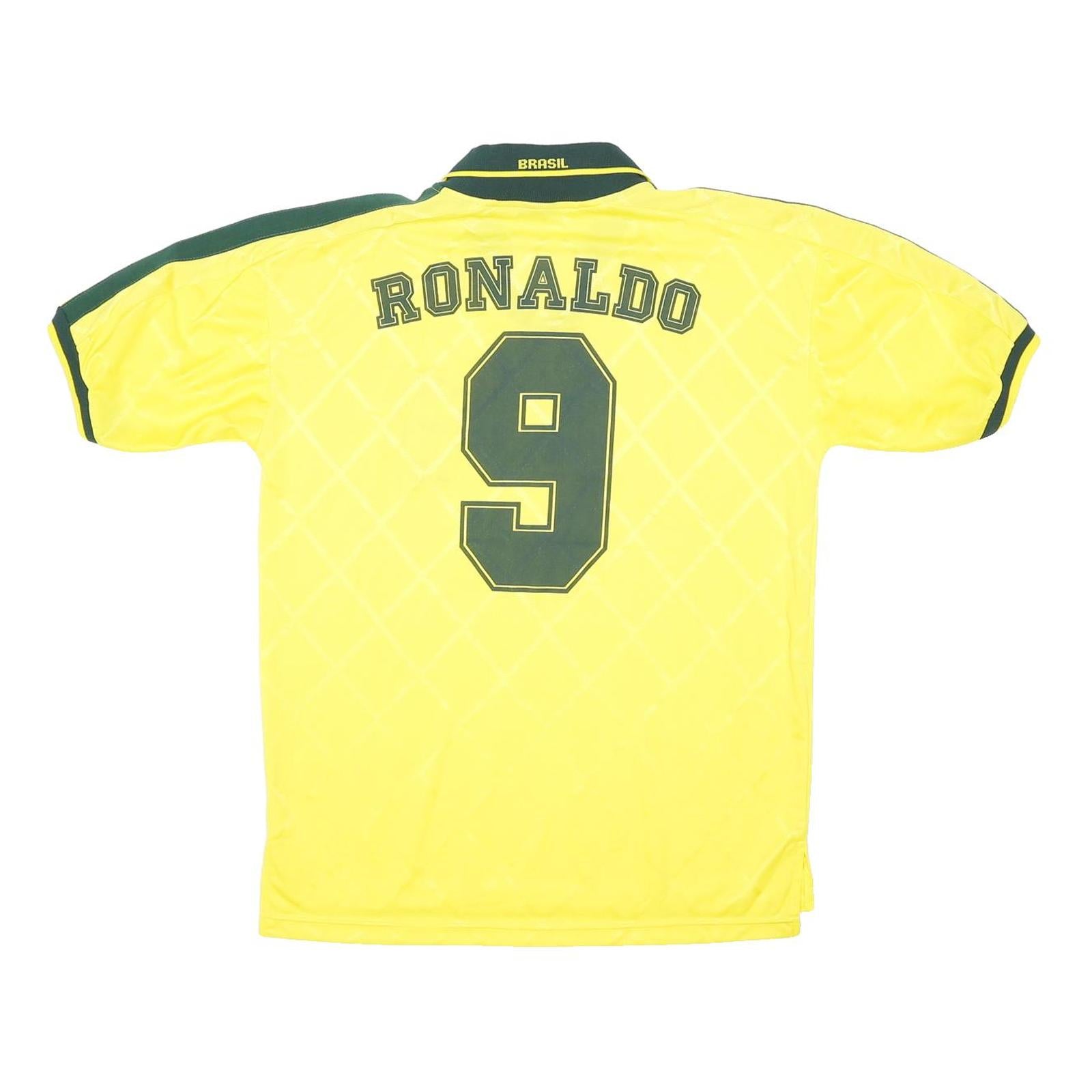 CBF Mens Yellow Ronaldo Graphic T-Shirt XL Short Sleeve V-Neck Football