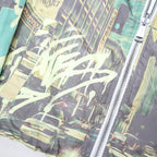 GUESS Mens Green Polyester Reversible Zip Jacket M Urban Print Casual Outerwear