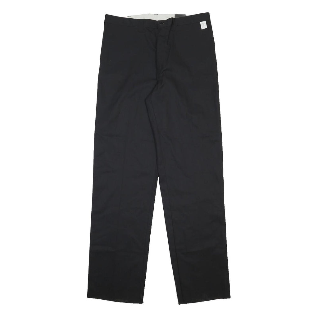 DICKIES Mens Cotton Blend Black Regular Fit Straight Leg Trousers W38 L39
