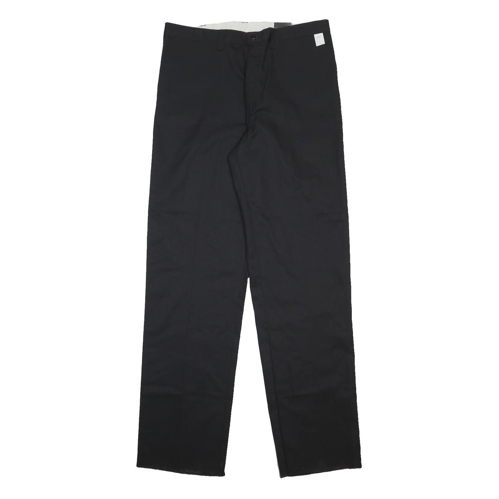 DICKIES Mens Cotton Blend Black Regular Fit Straight Leg Trousers W38 L39