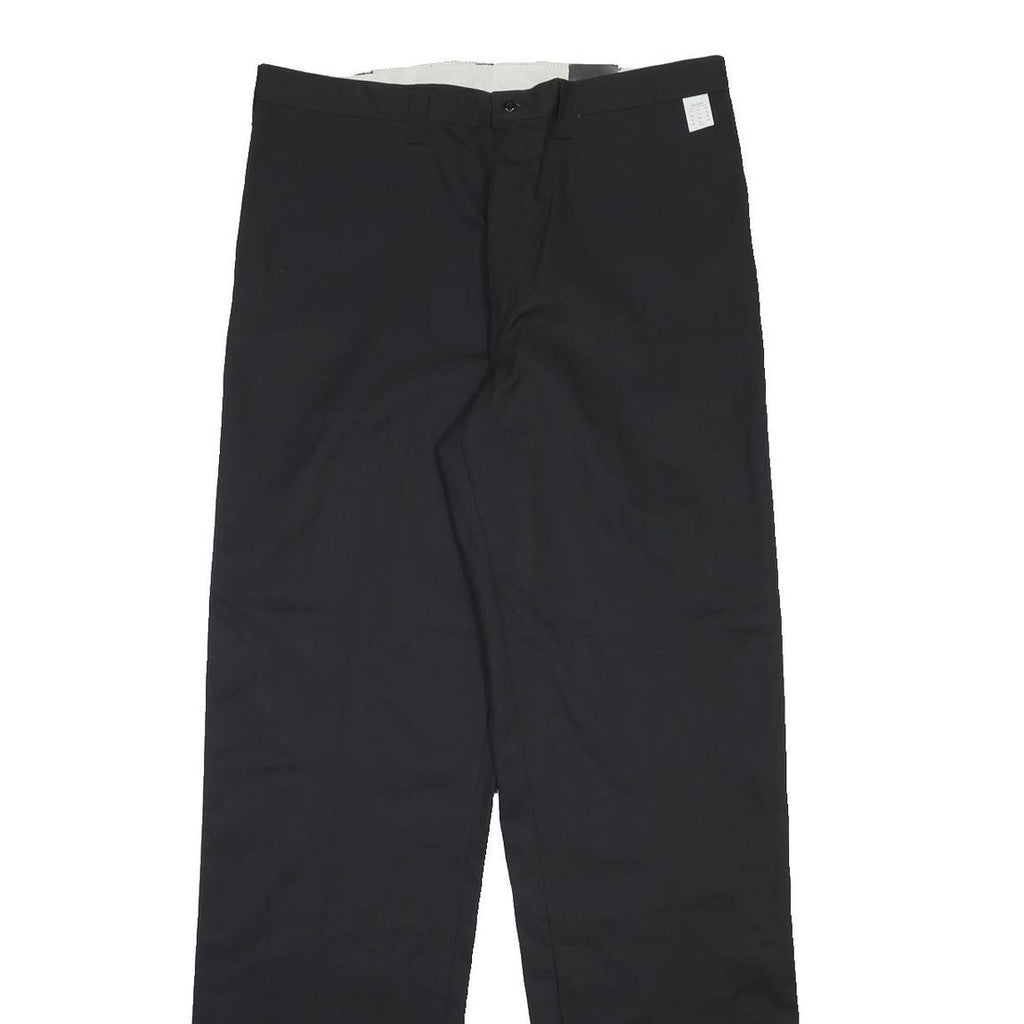 DICKIES Mens Cotton Blend Black Regular Fit Straight Leg Trousers W38 L39