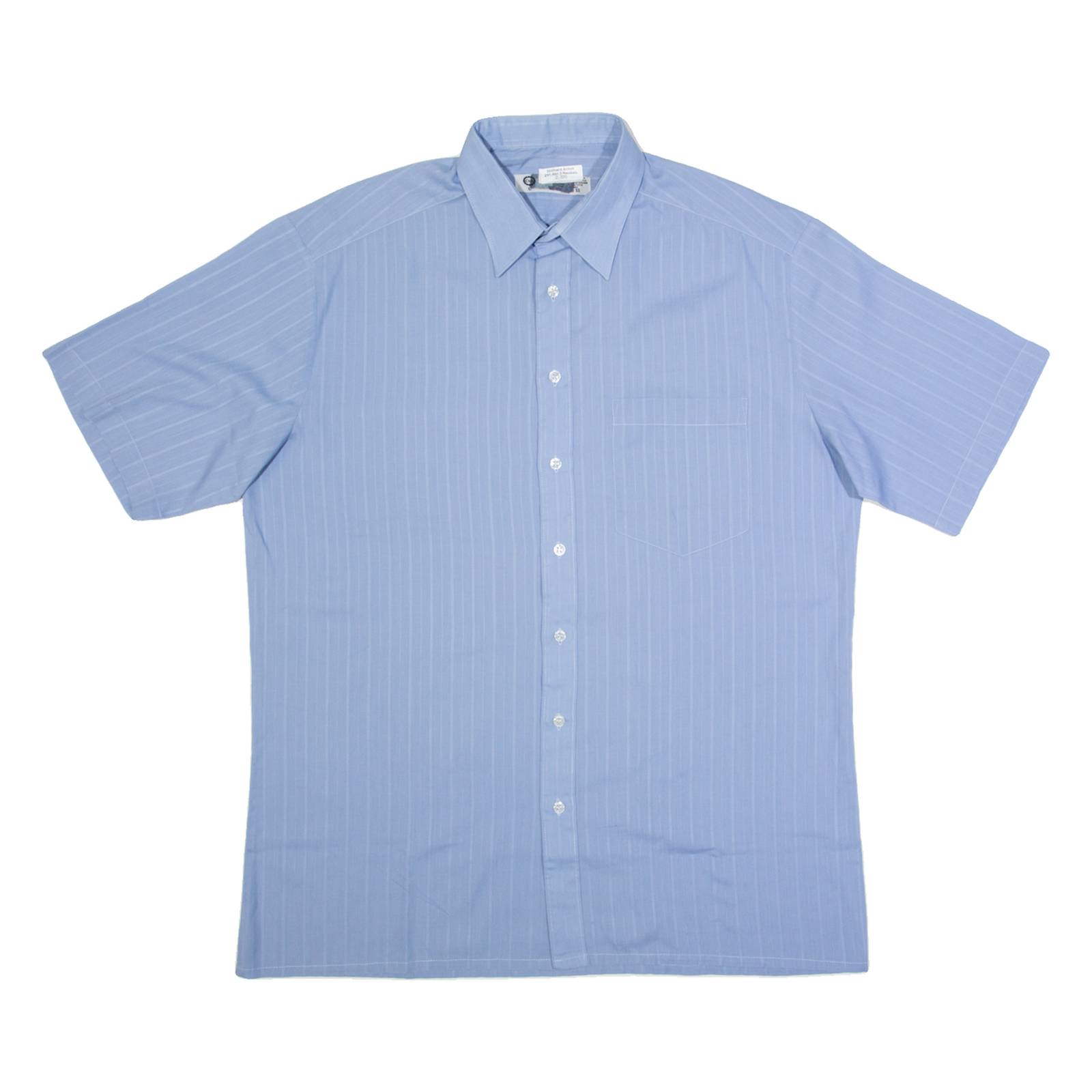 C&A Mens Plain Shirt Blue 90s L