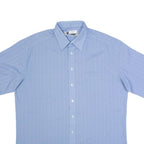 C&A Mens Plain Shirt Blue 90s L