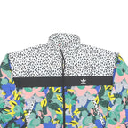 ADIDAS Womens Colourblock Floral Print Nylon Track Jacket UK 18 Zip Casual