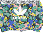 ADIDAS Womens Colourblock Floral Print Nylon Track Jacket UK 18 Zip Casual