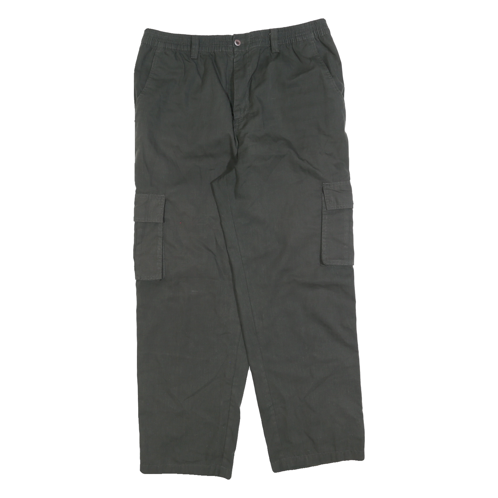 BATY Mens Cotton Blend Cargo Trousers Black Regular W34 L28 Casual Zip