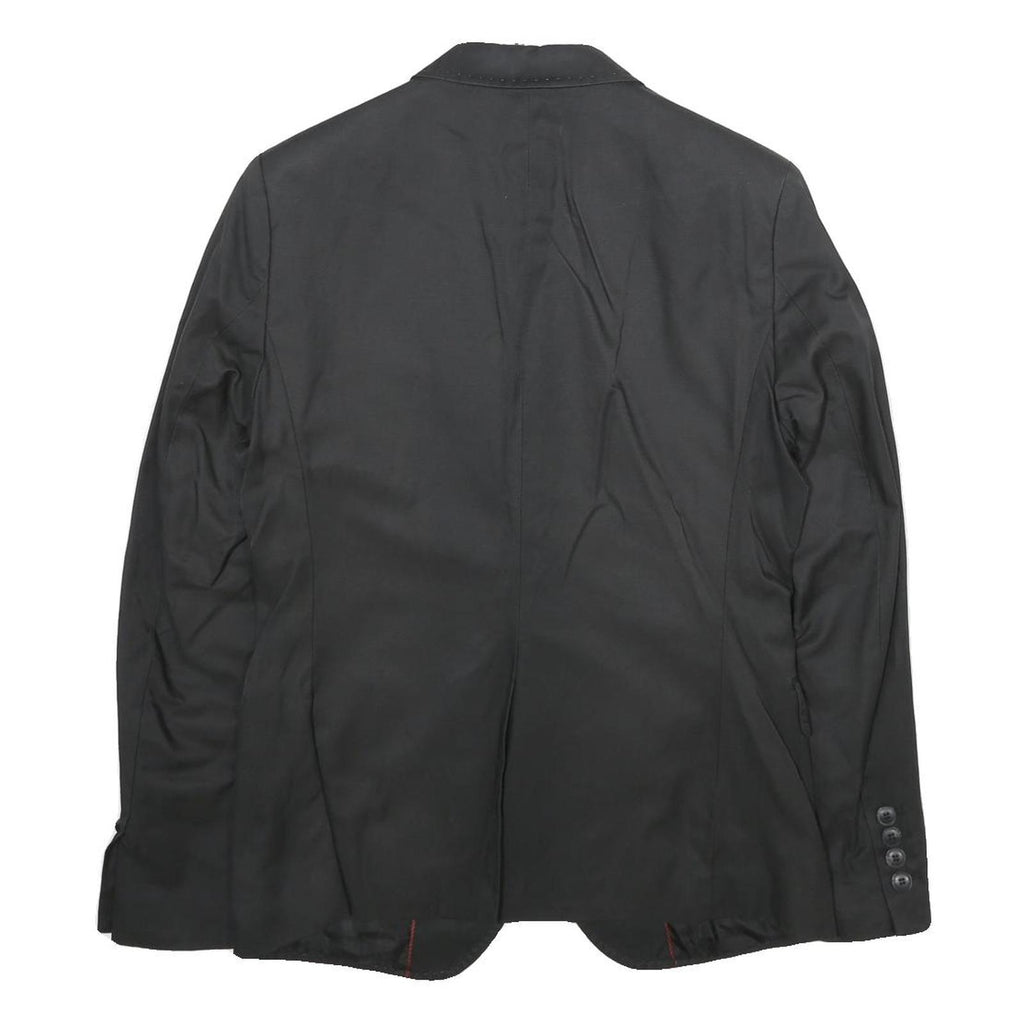 ANTHONY MORATO Mens Black Cotton Blend Jacket S Button Plain Classic Stylish
