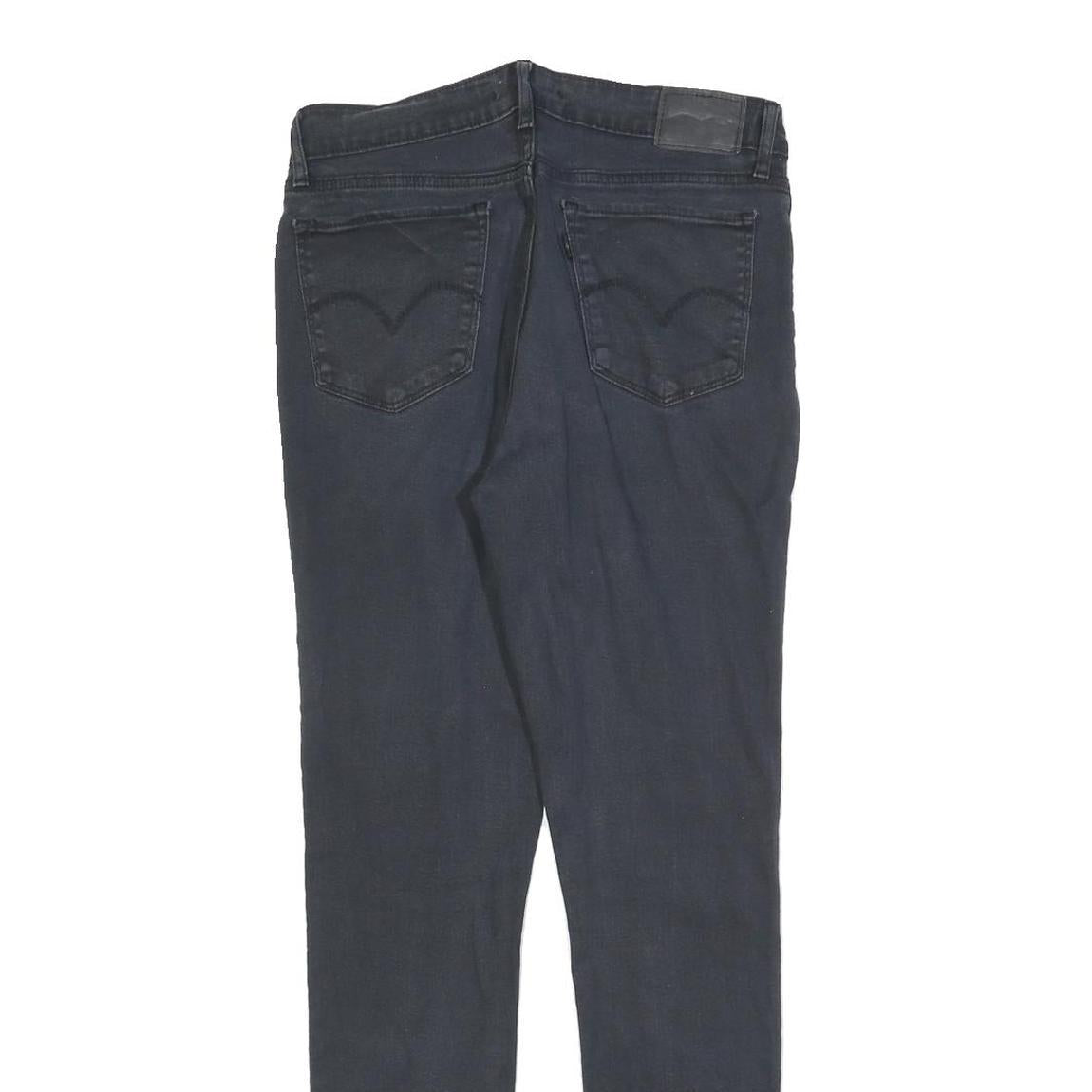 LEVI'S 711 Womens Jeans Black Slim Skinny Denim Medium W29 L30 Zip Closure