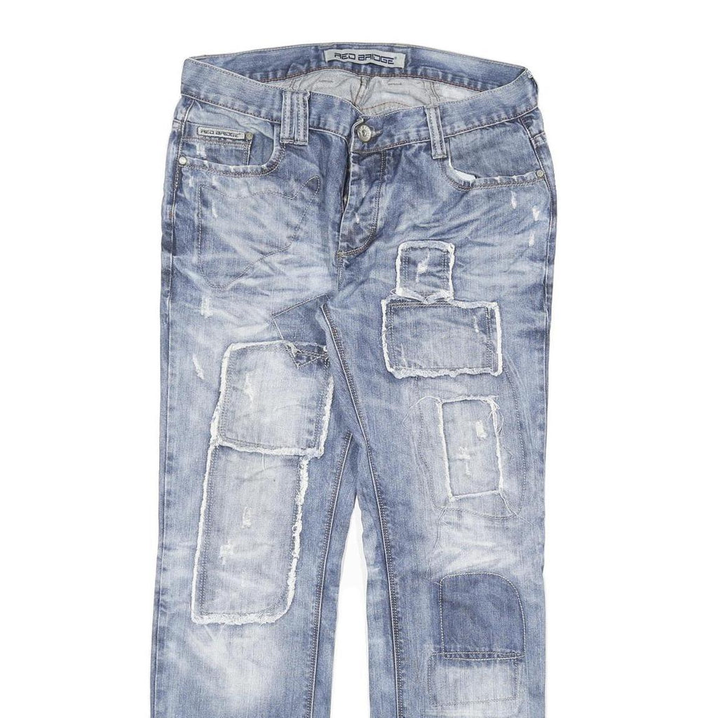 RED BRIDGE Mens Jeans Blue Regular Straight Denim Light W34 L31 Button Closure