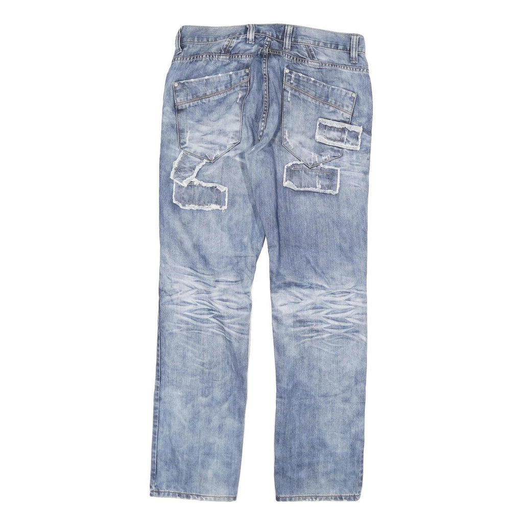 RED BRIDGE Mens Jeans Blue Regular Straight Denim Light W34 L31 Button Closure