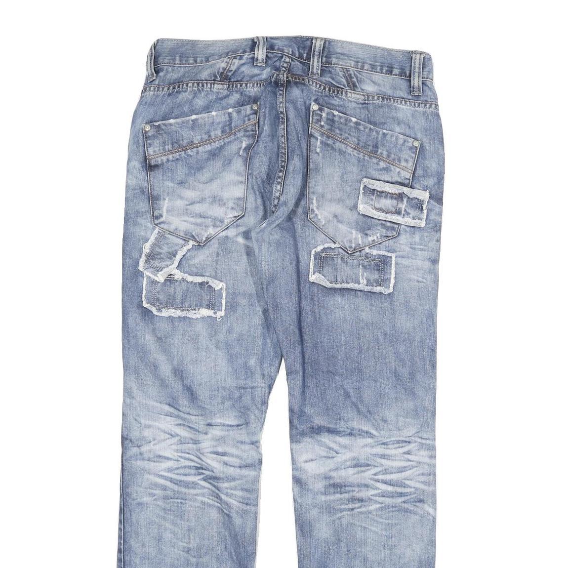 RED BRIDGE Mens Jeans Blue Regular Straight Denim Light W34 L31 Button Closure