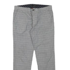 TED BAKER Womens Cotton Blend Grey Slim Straight Trousers W32 L26 Smart Casual