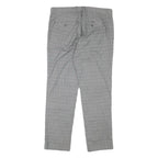 TED BAKER Womens Cotton Blend Grey Slim Straight Trousers W32 L26 Smart Casual