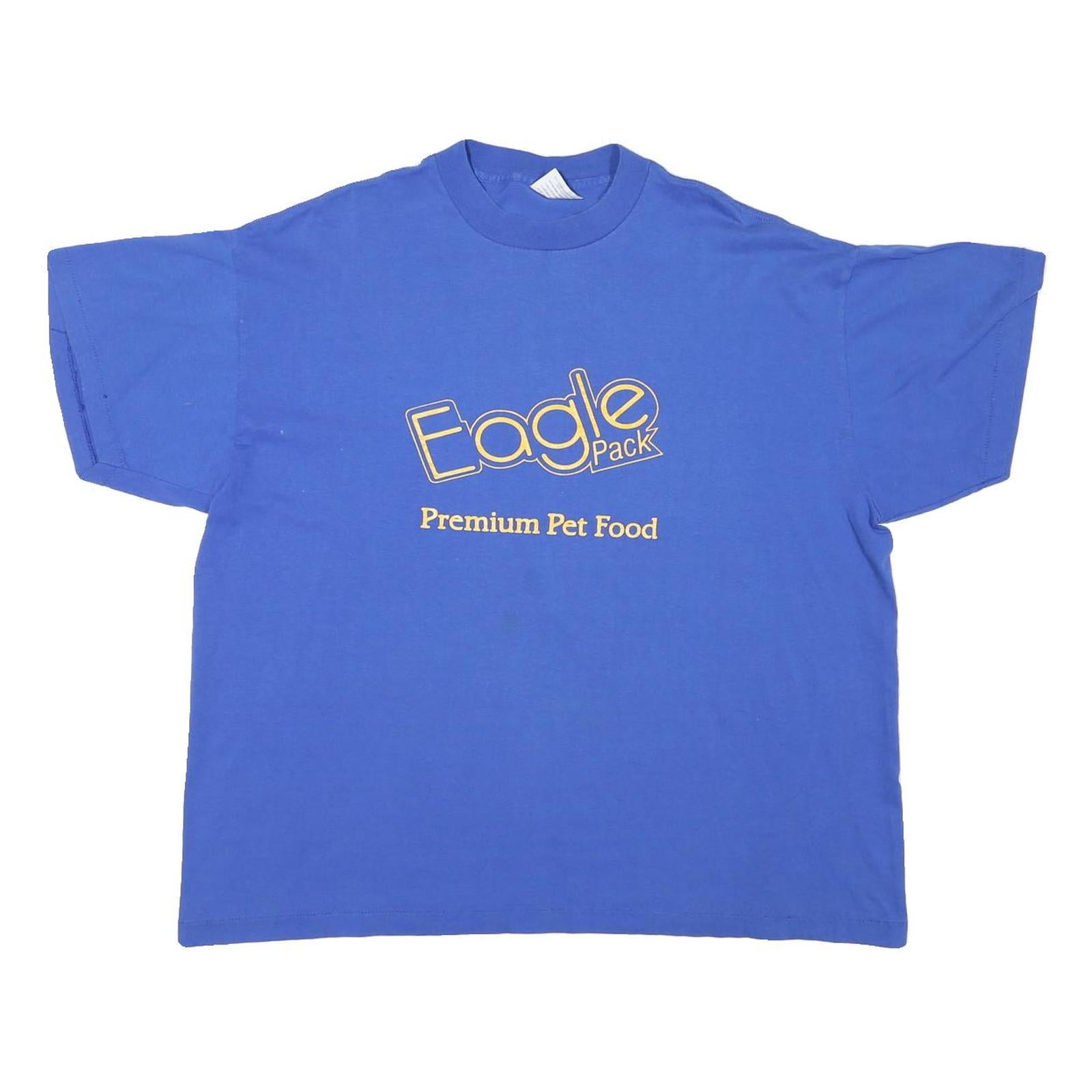 HANES Mens Blue Eagle Pack Premium Pet Food Graphic T-Shirt XL Short Sleeve Crew