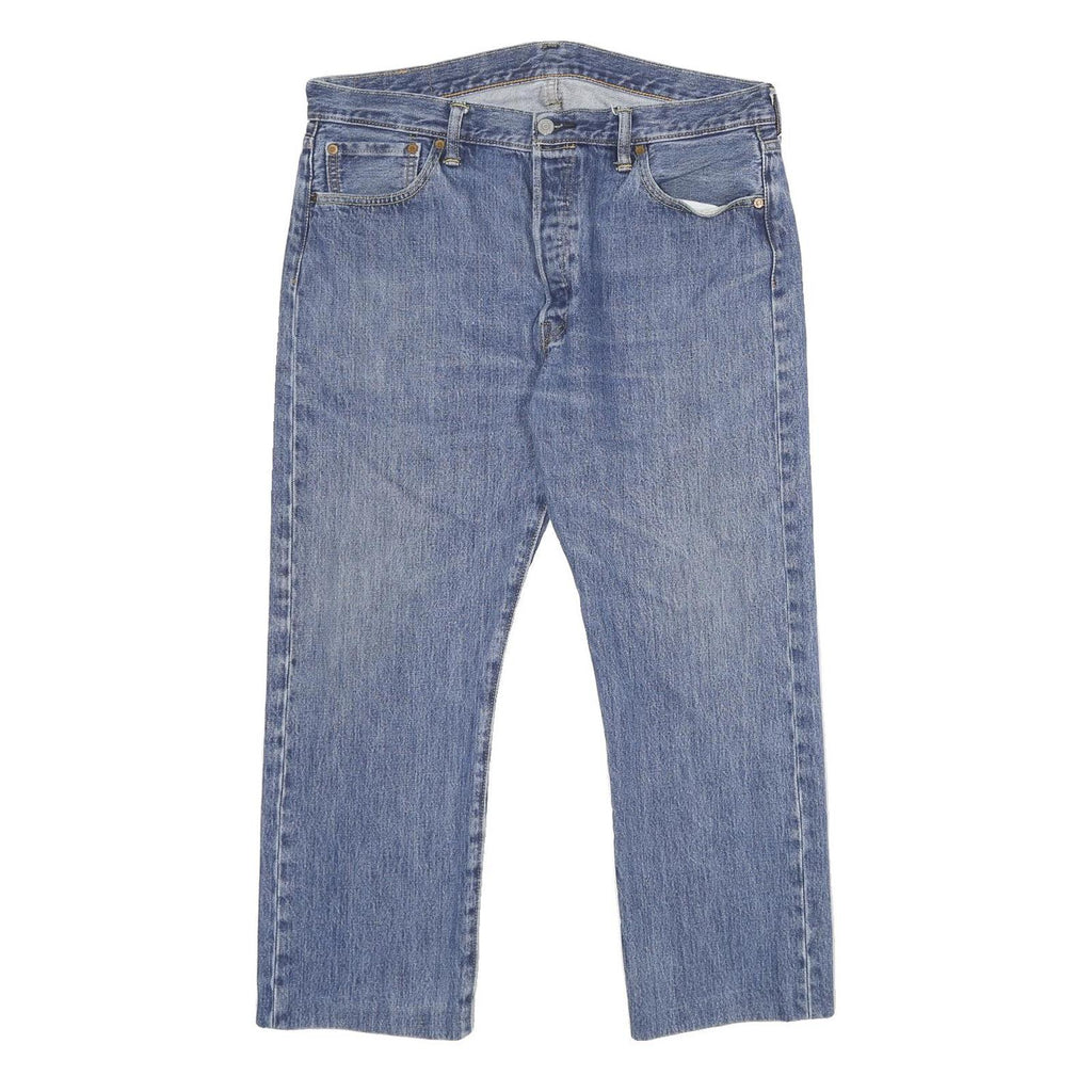 LEVI'S 501 Mens Jeans Blue Classic Straight Denim Medium W36 L26 Button